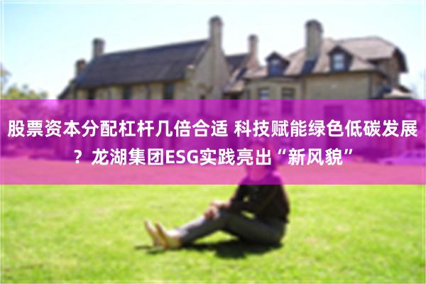 股票资本分配杠杆几倍合适 科技赋能绿色低碳发展？龙湖集团ESG实践亮出“新风貌”