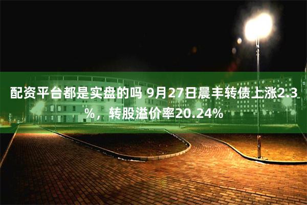 配资平台都是实盘的吗 9月27日晨丰转债上涨2.3%，转股溢价率20.24%