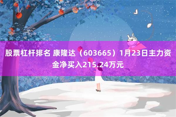 股票杠杆排名 康隆达（603665）1月23日主力资金净买入215.24万元