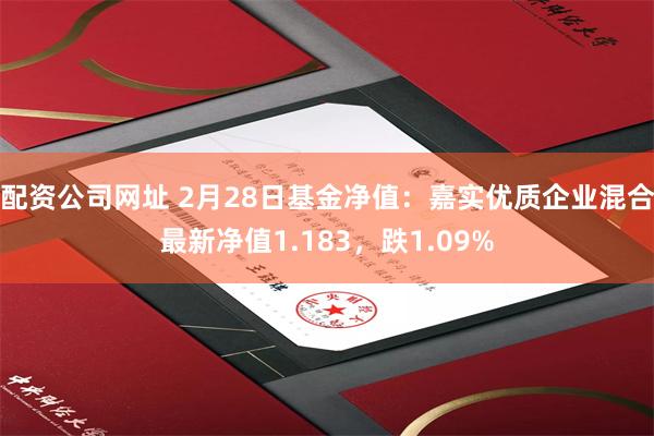 配资公司网址 2月28日基金净值：嘉实优质企业混合最新净值1.183，跌1.09%